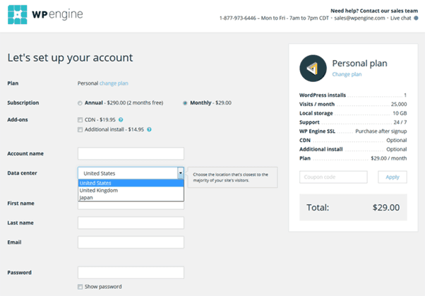 WP Engine - Registration