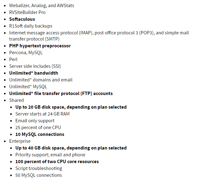 Stablehost shared hosting features
