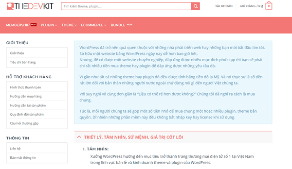 page quan trọng